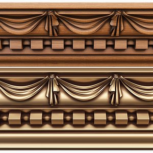 Carved cornice lambrequin