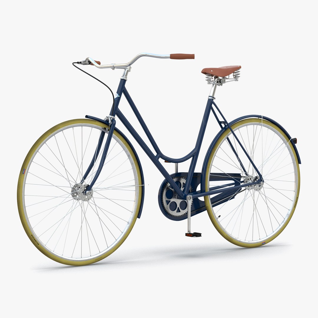 City Bike Blue 3D model preview
