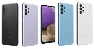 Samsung Galaxy A32 All Colors Low Poly 3D