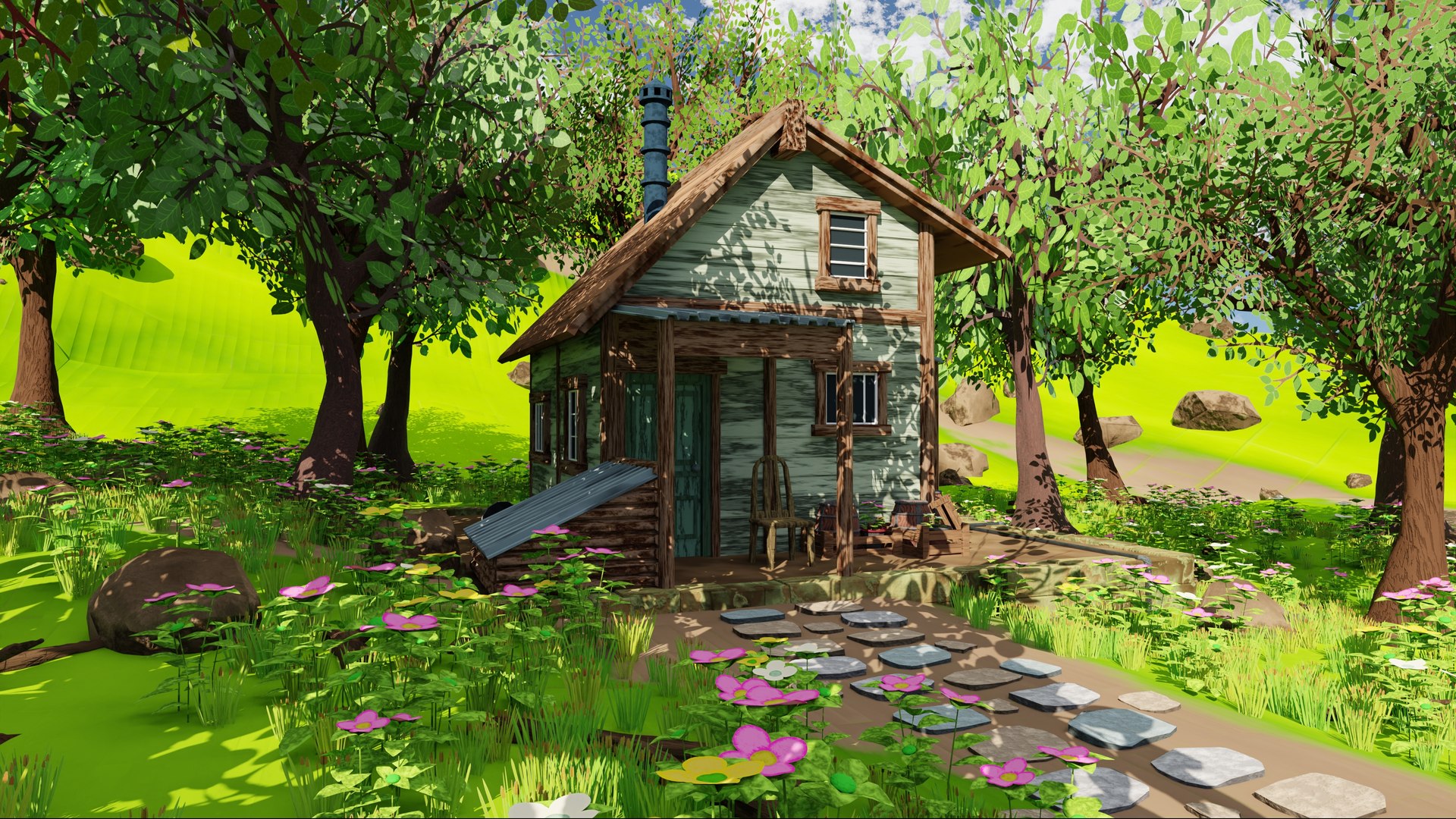 House In Forest 2 3D - TurboSquid 2043809