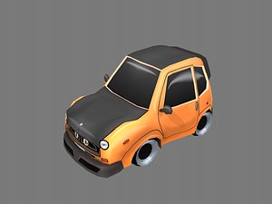 3D orange cartoon car model