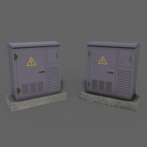 PBR Electric Box Purple 3D model