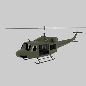 Bell Huey Helicopter Vietnam War 3D model