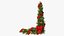 3D Christmas Corner Decoration with Bows and Ribbon 3 model
