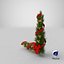 3D Christmas Corner Decoration with Bows and Ribbon 3 model