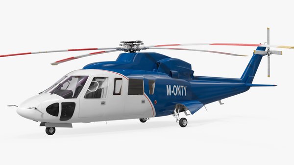 modelo 3d Helicóptero de pasajeros VIP Sikorsky S-76 azul y blanco ...