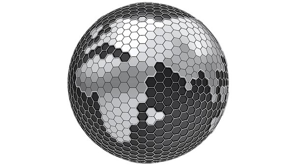Hexagon planet earth 3D model - TurboSquid 1282594