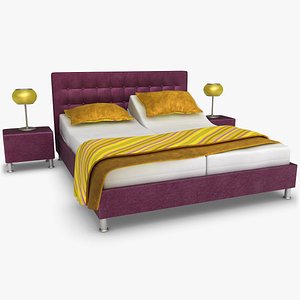 3d model lady adjustable bed purple
