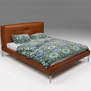 bed leather ethnic 3D model