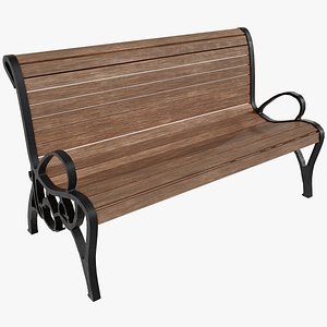 3D Classic Park Bench 01