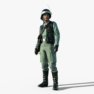 Rebel Trooper Rigged Animated Low-poly