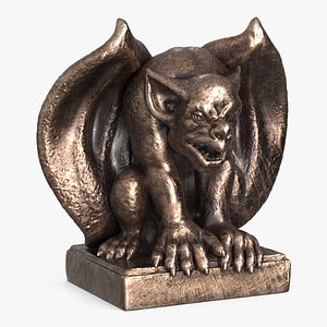 Bronze Gargoyle Protector Statue 3D model