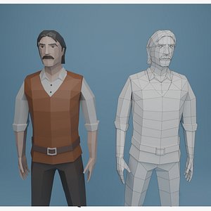 3D Low Poly Man Rigged