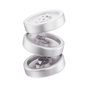 3D Coin Dollar Floating Icon