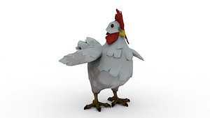 Cartoon white chicken