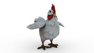 Cartoon white chicken