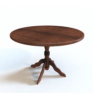rustic wood table 3D