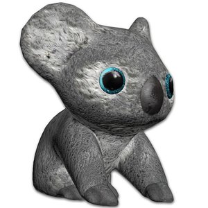 3D plush koala bear model