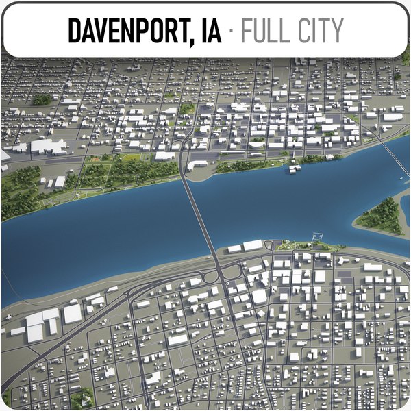 3D davenport iowa surrounding - model