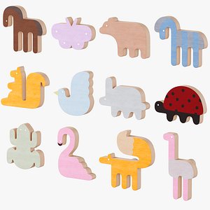 Kids wooden handles and hooks 2 model