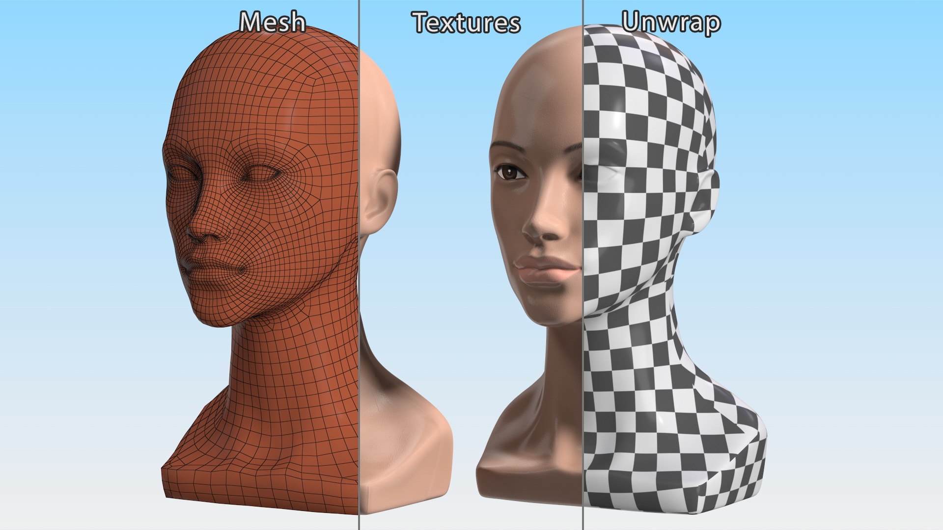 3D Nude Plastic Female Mannequin Head https://p.turbosquid.com/ts-thumb/Xr/bQ4qR6/Zc/nudeplasticfemalemannequinhead3dmodel012/jpg/1712010017/1920x1080/fit_q87/9b7960c011e0651dd65390afef97bd968a49e363/nudeplasticfemalemannequinhead3dmodel012.jpg
