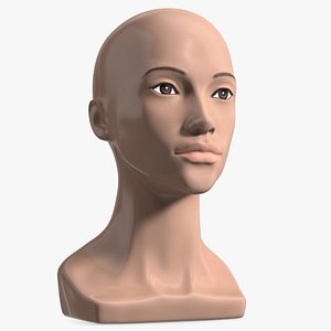 Nude Plastic Female Mannequin Head