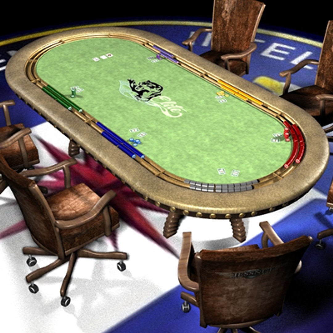 Pokertable Chair Cards 3d Model