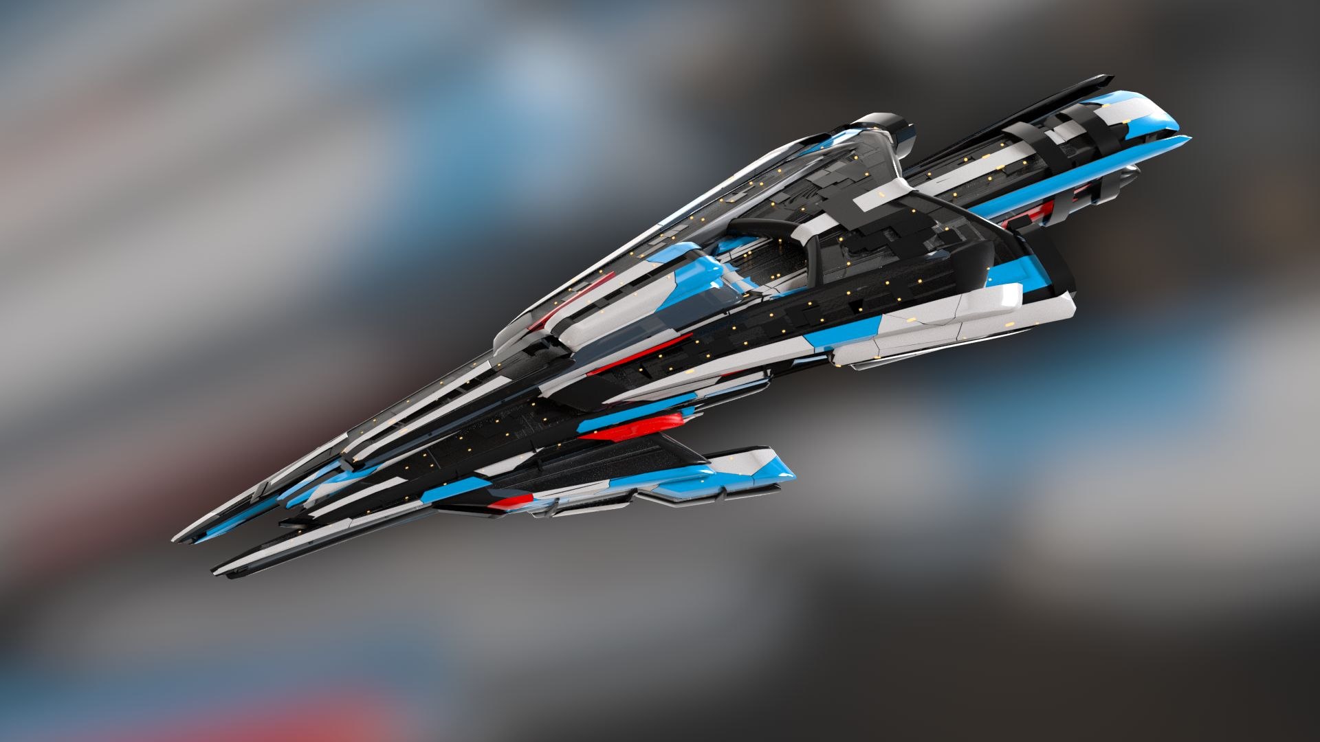 3D Lowpoly Sci Fi Spaceship Space Craft Air Vehicle 38 model ...
