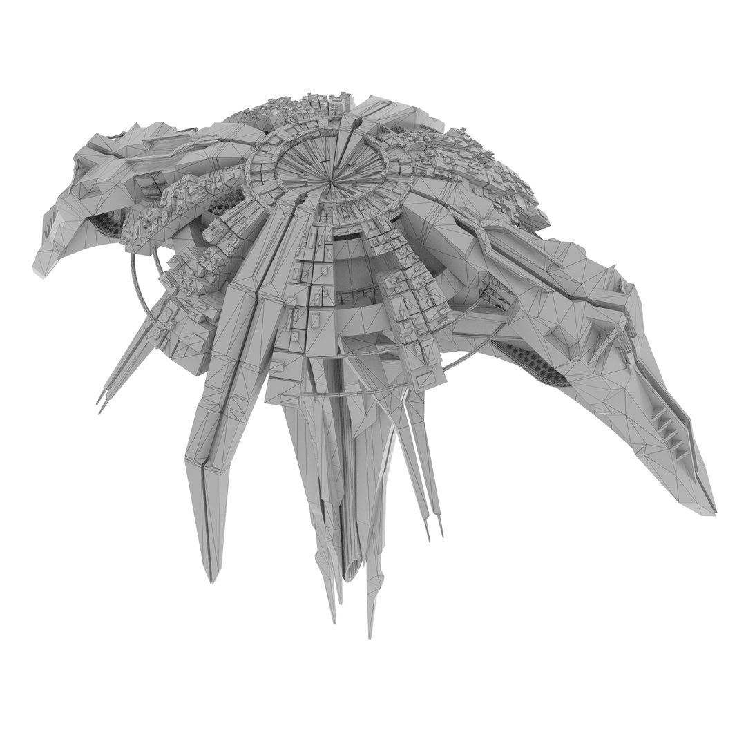 3D Spaceship Sci-Fi Umbrella Mothership Lowpoly - TurboSquid 2079282