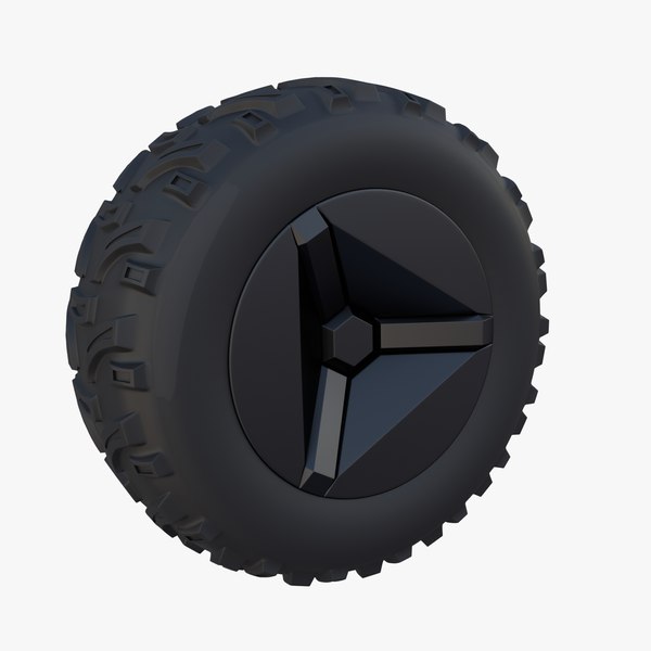 3D tesla cyberquad atv wheel model