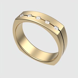 3D Four-Corner Channel Set Ring JDBCo model