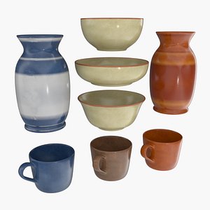 Kitchen Ceramic and Decoration Vase 3D model