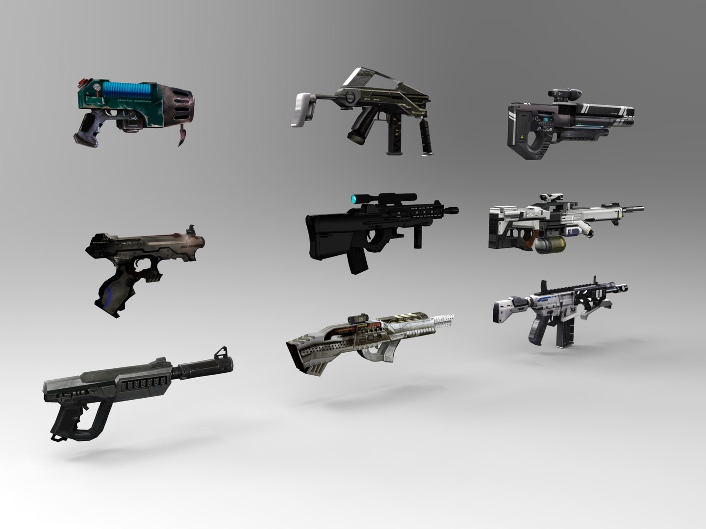 3d Futuristic Weapons Model