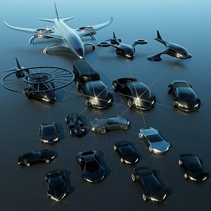 3D futuristic vehicles model