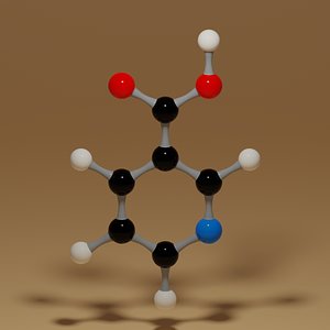Vitamin B3 Niacin C6H5NO2 Molecule model