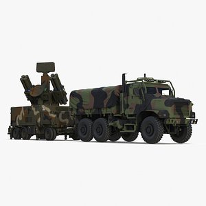 3D model Truck with Trailer Air Defense Missile Complex