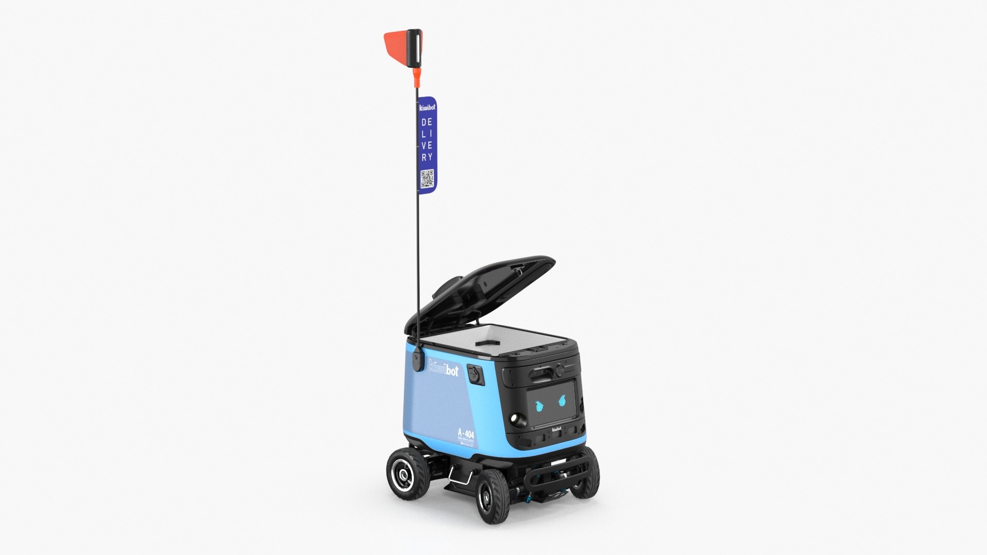Cyan Delivery Robot Kiwibot Rigged 3D model preview