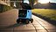 Robot de livraison cyan Kiwibot truqué