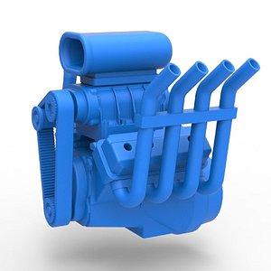 Diecast engine V8 Scale 1 to 25 3D