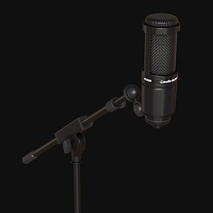 Audio-Technica AT2020 Studio Microphone 3D Model