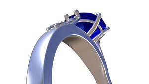 Blue Diamond Ring