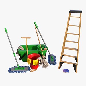 Cleaning Cart With Mop and Buckets Cleaning Products Fur
