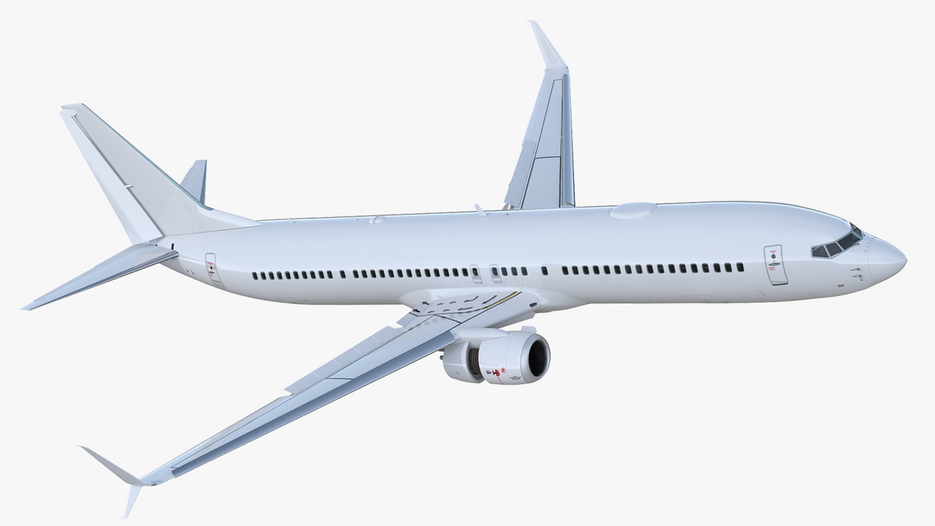 Boeing 737-900 with Cabin and Doors Rigged 3D model preview