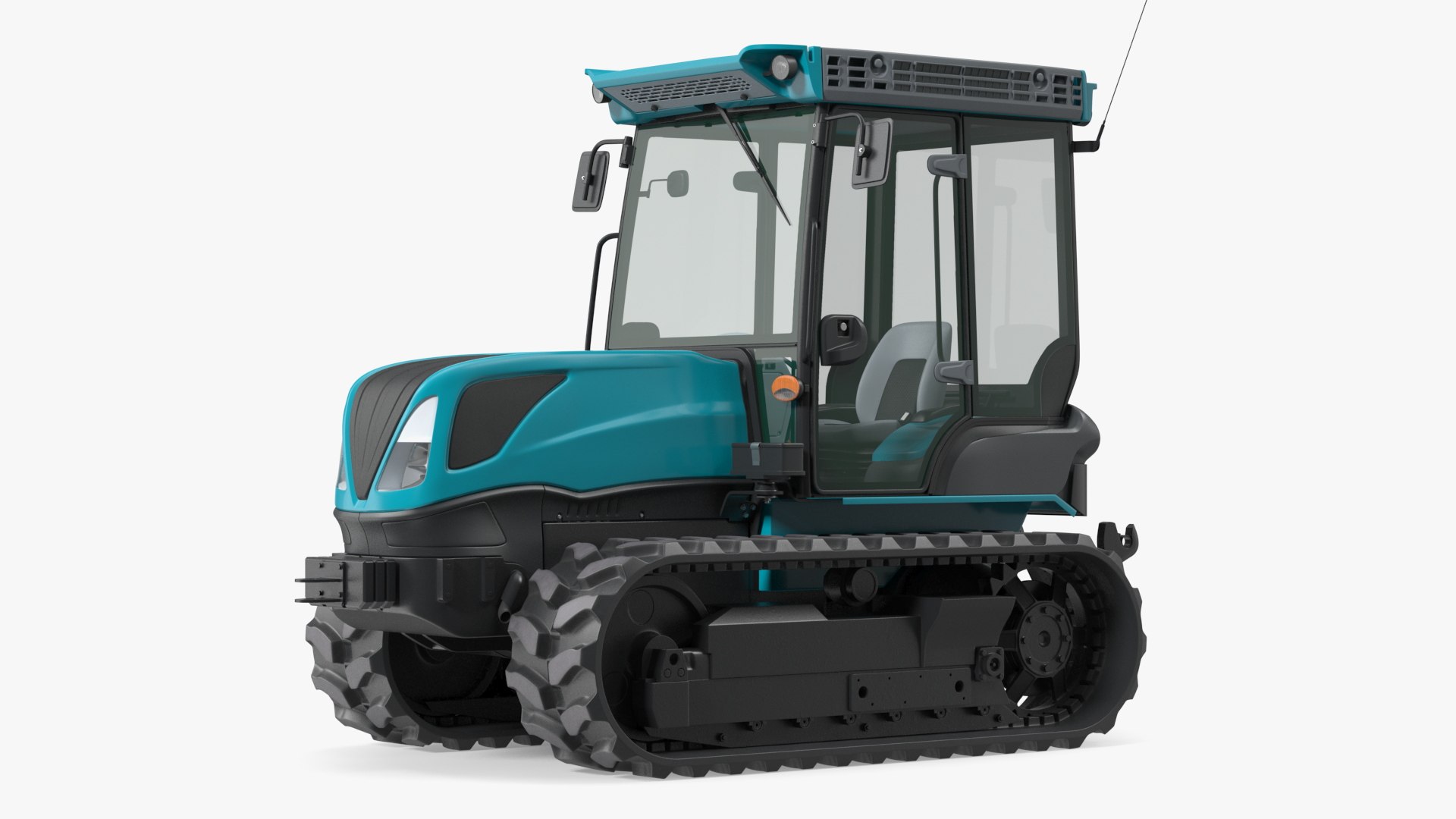 Tracked Tractor Cabin New Rigged 3D model preview