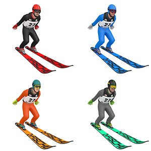 pack rigged ski jumper model