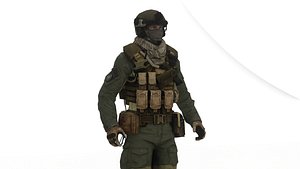 Tactical Spec Ops Soldier Fully Rigged Realistic 3D Model