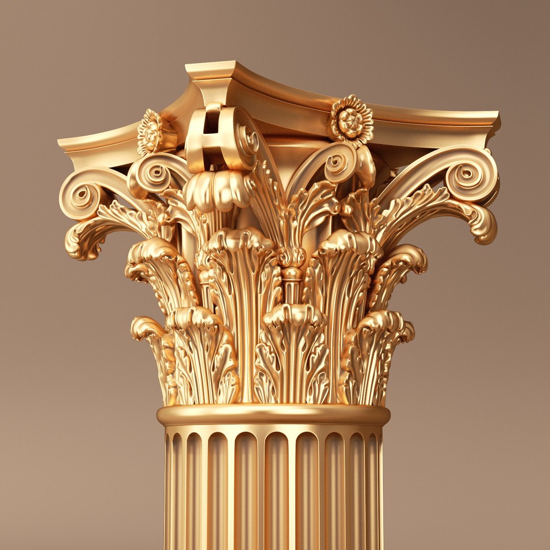 corinthian capital 3d obj