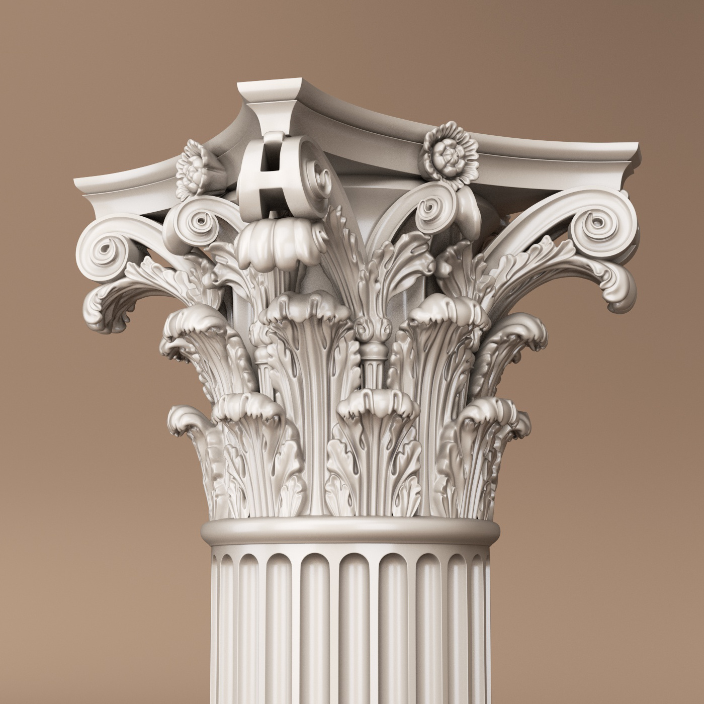 corinthian capital 3d obj