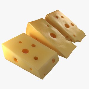 cheese wedge set 3d model