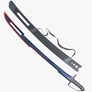 Magical Sabre with Runes Low-poly model